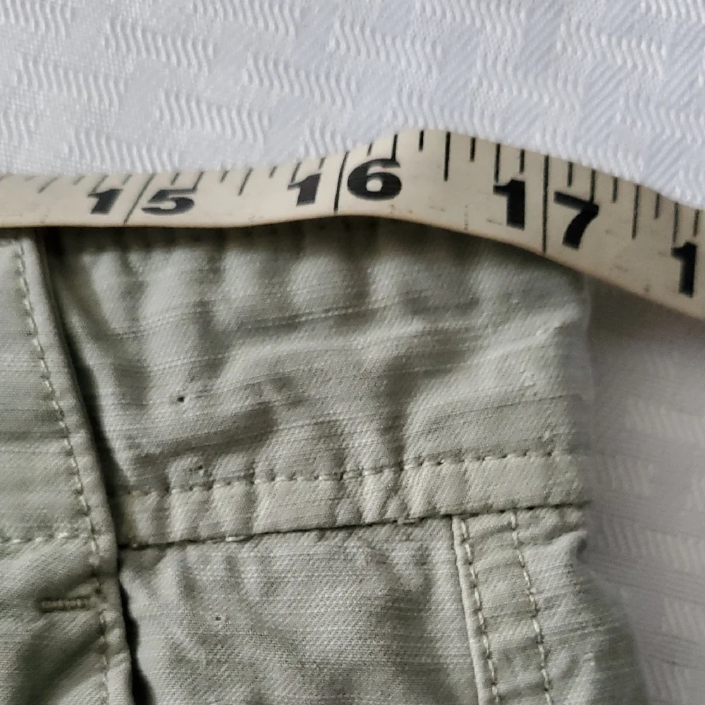 Everlane Green Cropped Organic And Linen Blend Pants with Relaxed Fit Sz 33 - Picture 6 of 12